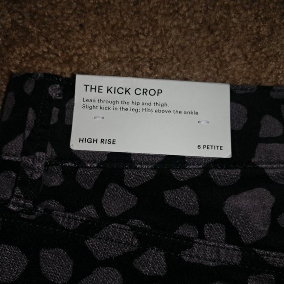 Ann Taylor: The Kick Crop High Rise Black & Grey Leopard Print Pants - Size 6P - Picture 8 of 10